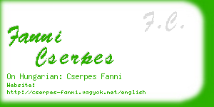 fanni cserpes business card